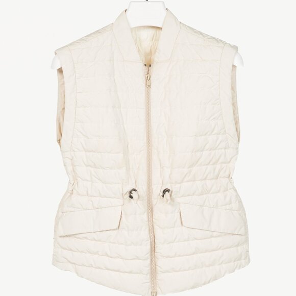 Brunello Cucinelli SS/15 Ecru Taffeta Quilted Down Vest - Picture 1 of 13
